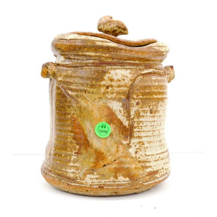 Ngaire Hixson Studio Pottery Brutalist Jar 9''