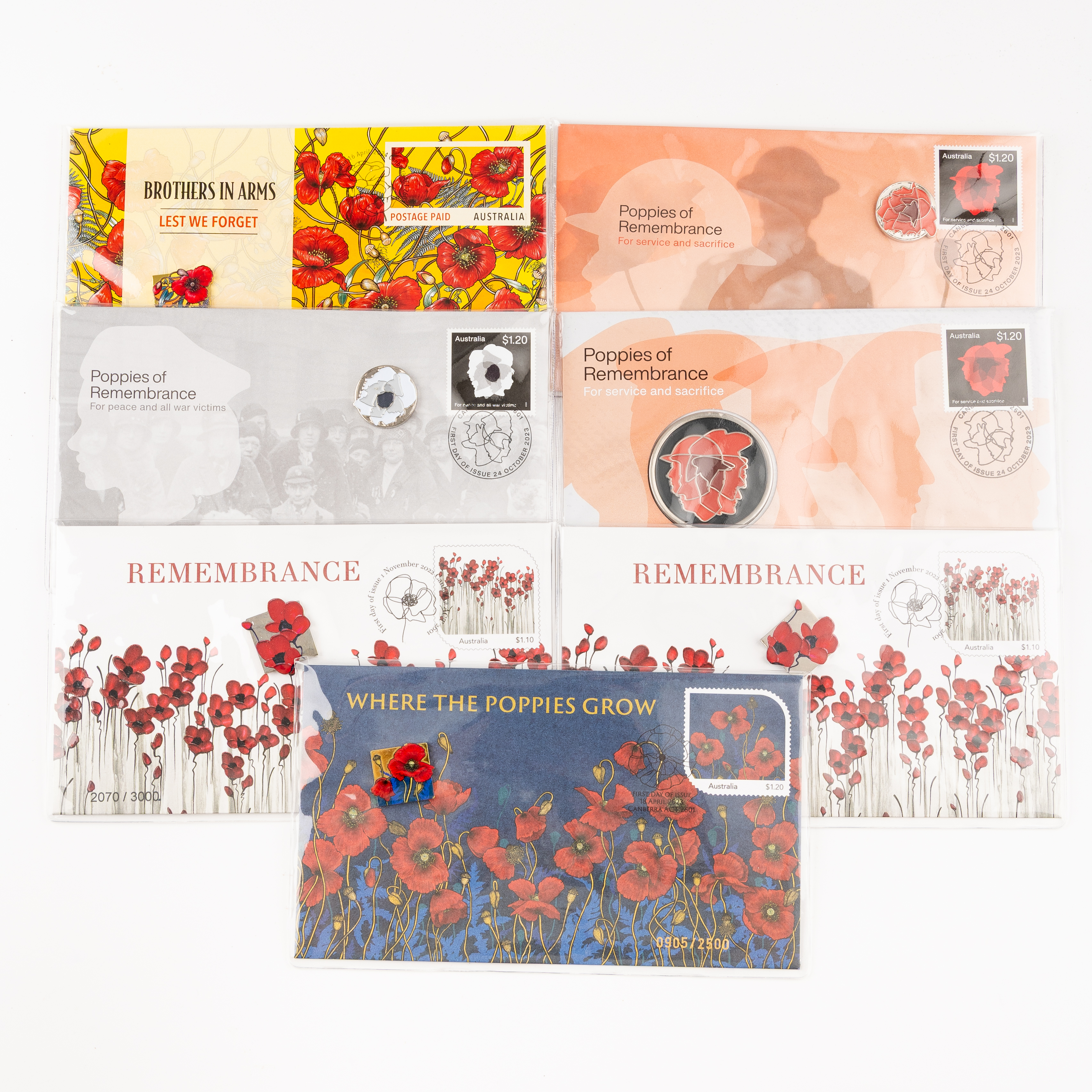 Prestige Covers - Remembrance, Poppies & Brothers in Arms, 2022 - 2024, UNC