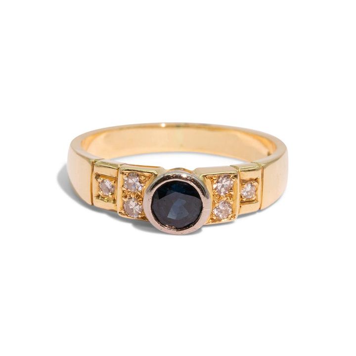 Sapphire & Diamond Cluster Ring