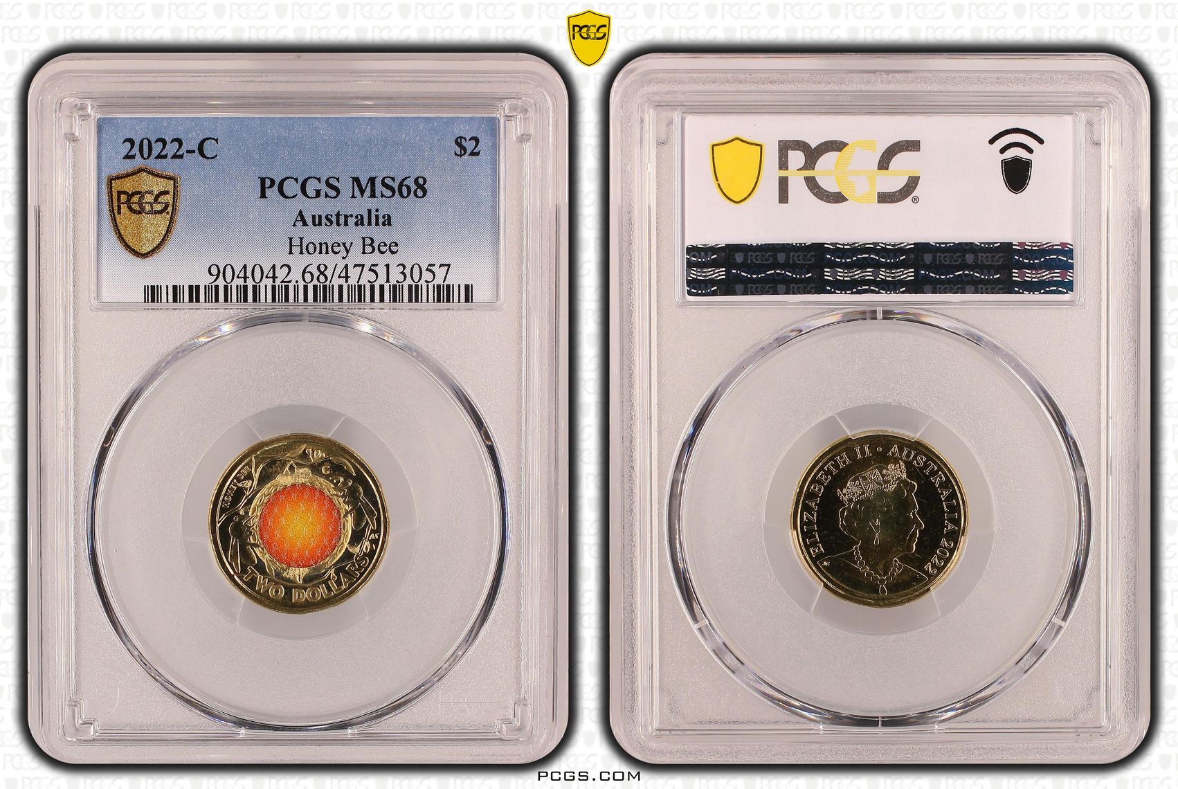 Honey Bee Colorized , Two Dollar, 2022-C, PCGS MS68