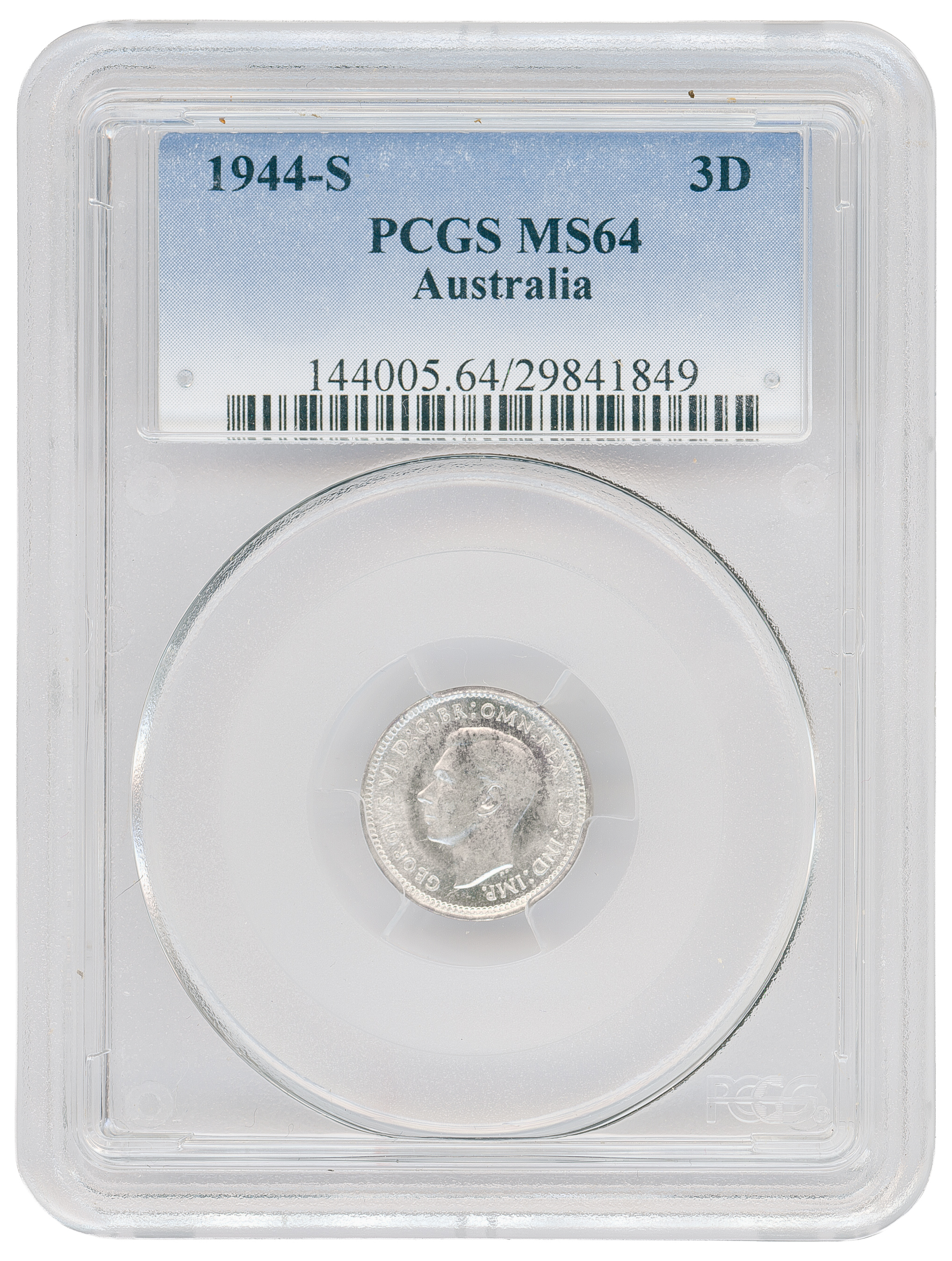 Threepence, 1944-S, PCGS MS64