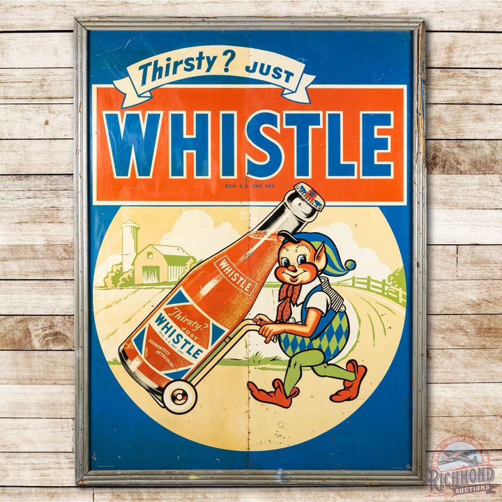 8' Thirsty? Just Whistle Framed Billboard Metal Sign TAC 7.25