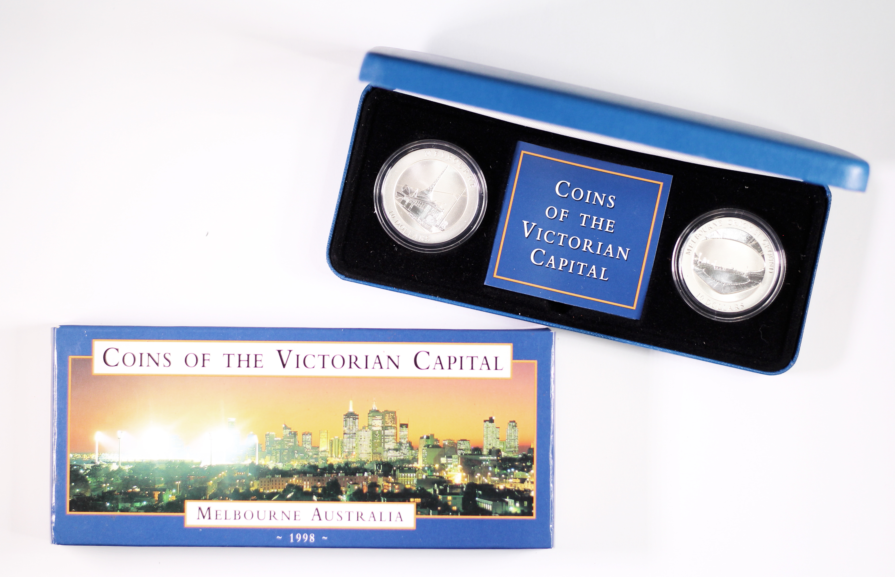 1998 RAM $10 Coins of the Victorian Capital 2 Coin Silver Set-Box & COA