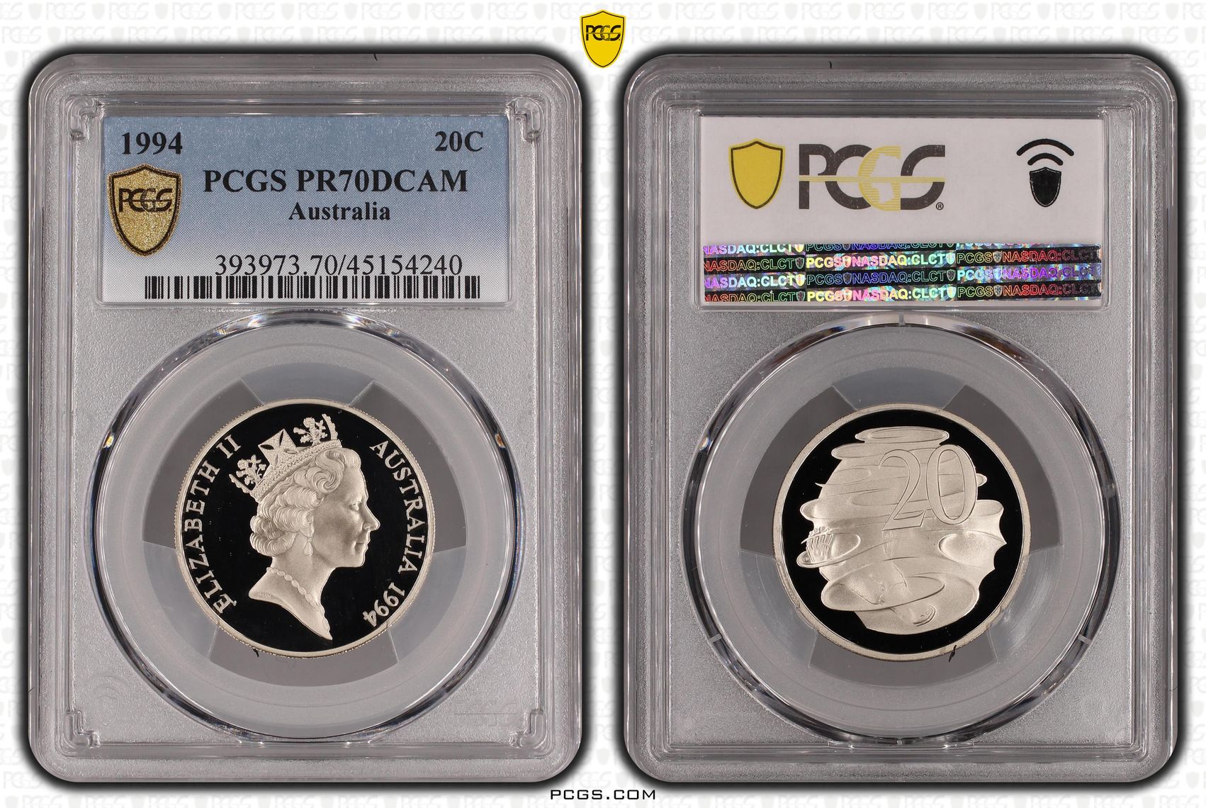 1994 Australia Twenty Cent, 20c PCGS - PR70DCAM POP 21/0 -240
