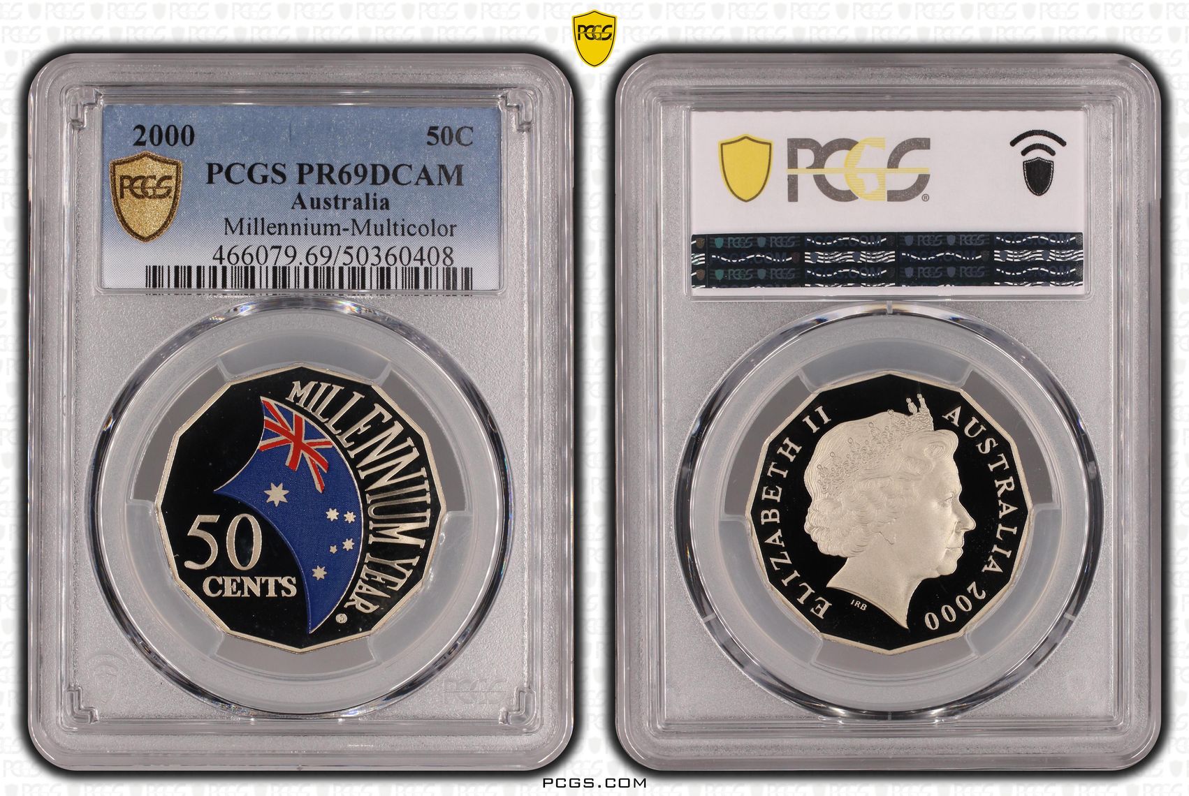 Millennium-Multicolor , Fifty Cent, 2000, PCGS PR69DCAM
