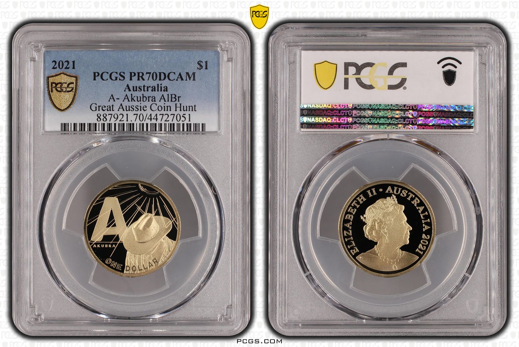 A- Akubra AlBr, POP 19/0, One Dollar, 2021, PCGS PR70DCAM