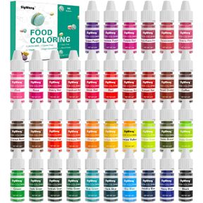 FOOD COLORING - 36 COLOR CONCENTRATED LIQUID FOOD COLORING SET - NEON LIQUID FOOD COLOR DYE FOR BAKING, DECORATING, ICING, COOKING