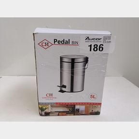 CONTINENTAL HOMEWARE 5LTR STAINLESS STEEL PEDAL BIN