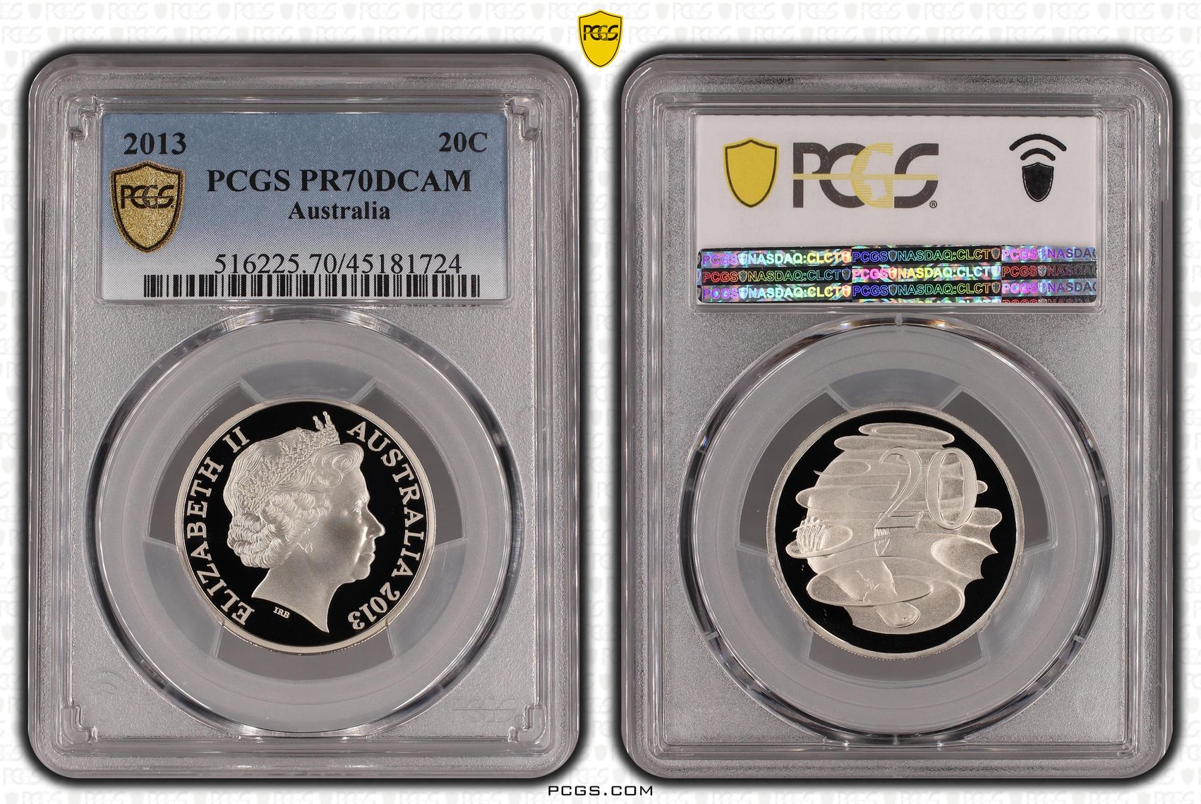 Elizabeth II, POP 17/0, Twenty Cent, 2013, PCGS PR70DCAM