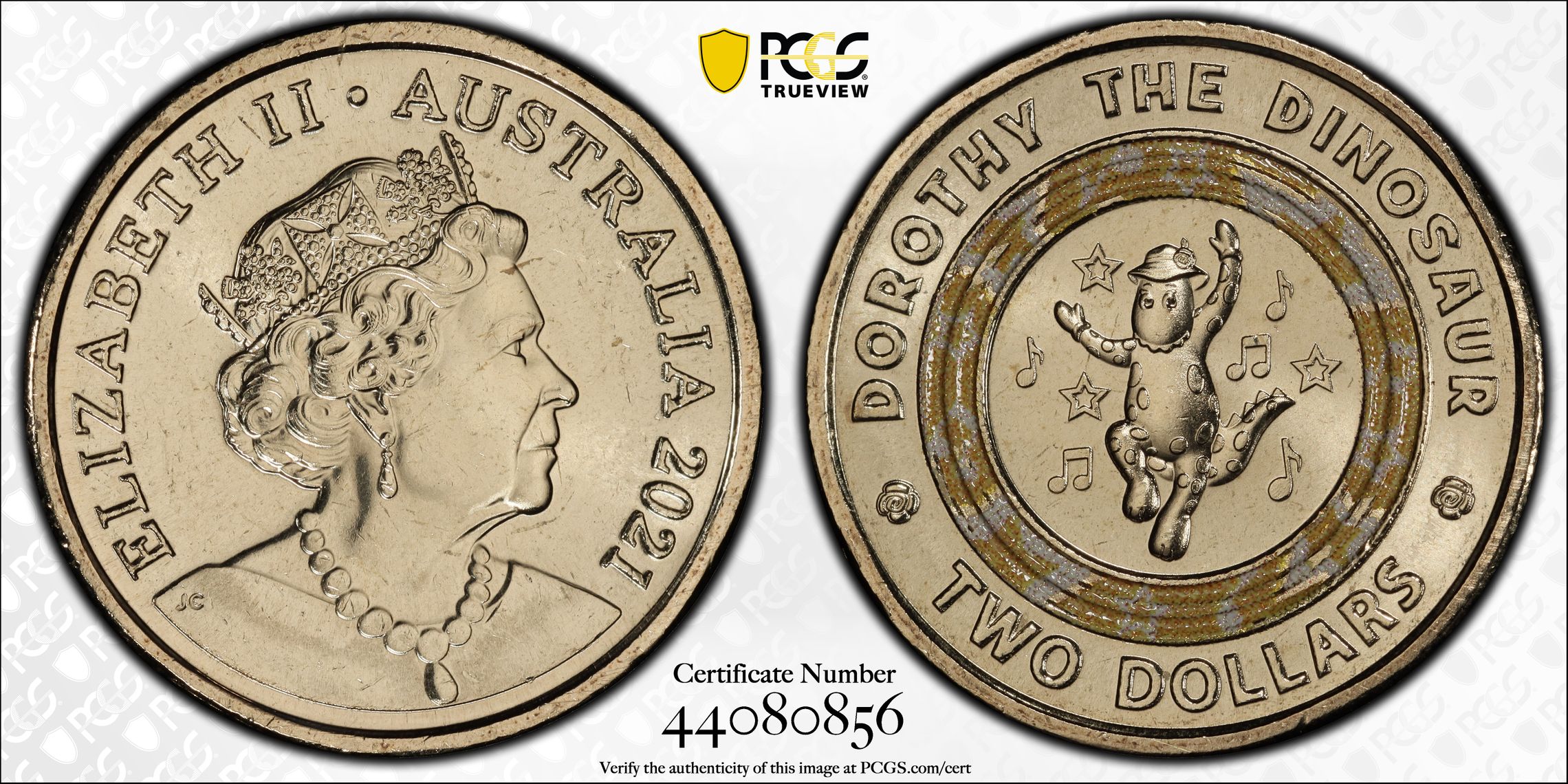Wiggles-Dorothy the Dinosaur, Two Dollar, 2021, PCGS MS67