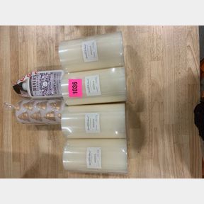 2X HEARTH AND HAND UNSCENTED CANDLES 2 PACK, CHRISTMAS THEMED CANDLE & MRS MEYERS CLEAN DAY BODY LOTION