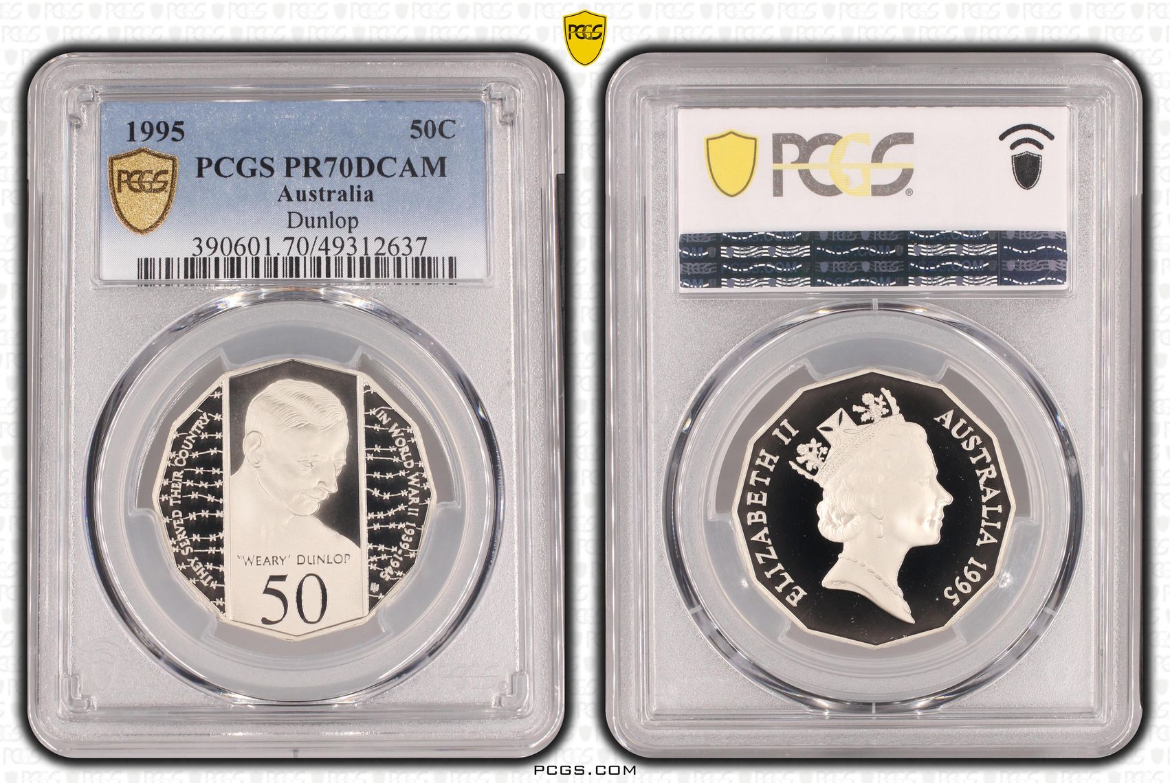 Dunlop, Fifty Cent, 1995, PCGS PR70DCAM