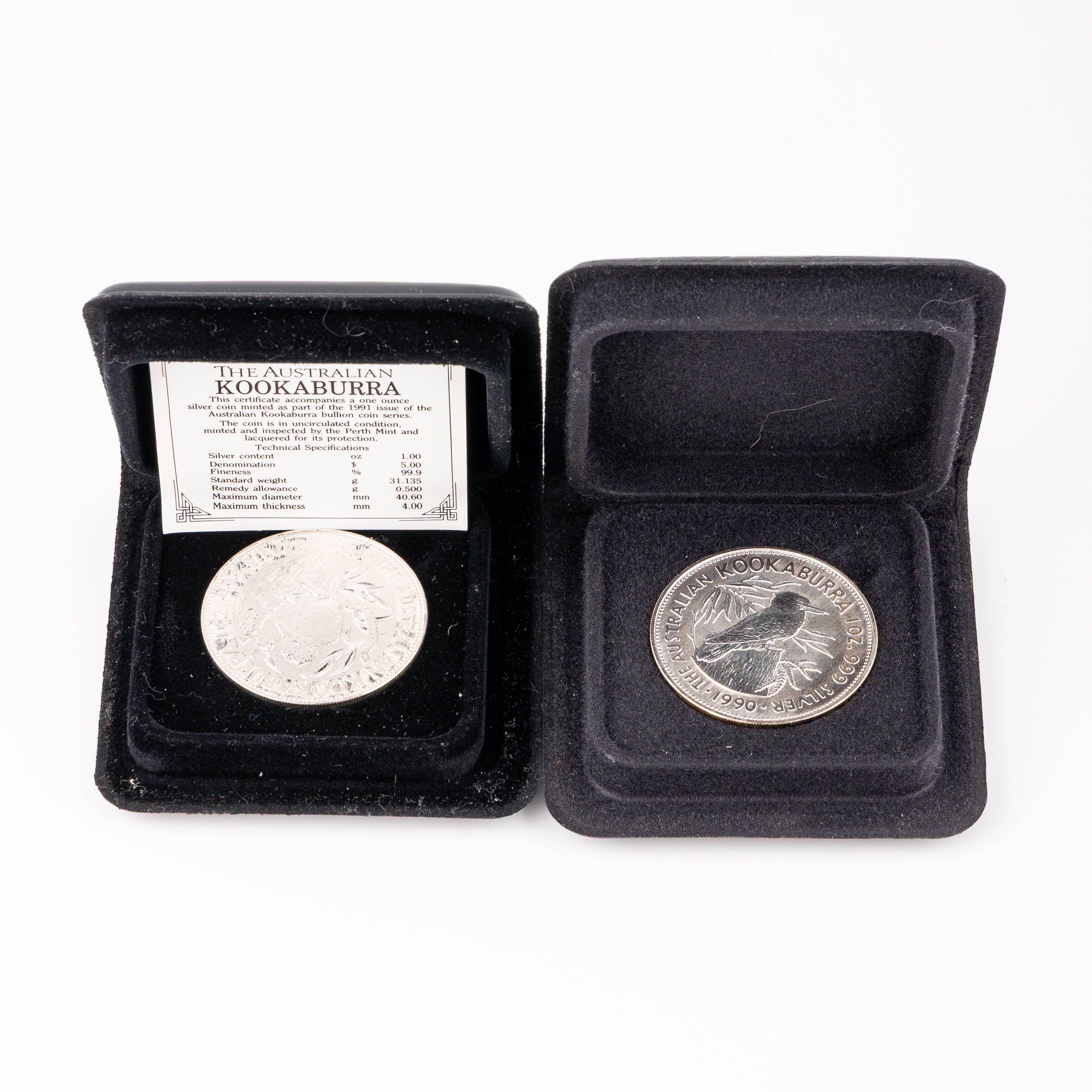 Elizabeth II, Perth Mint - Kookaburra, Five Dollars, 1990 - 1991, UNC