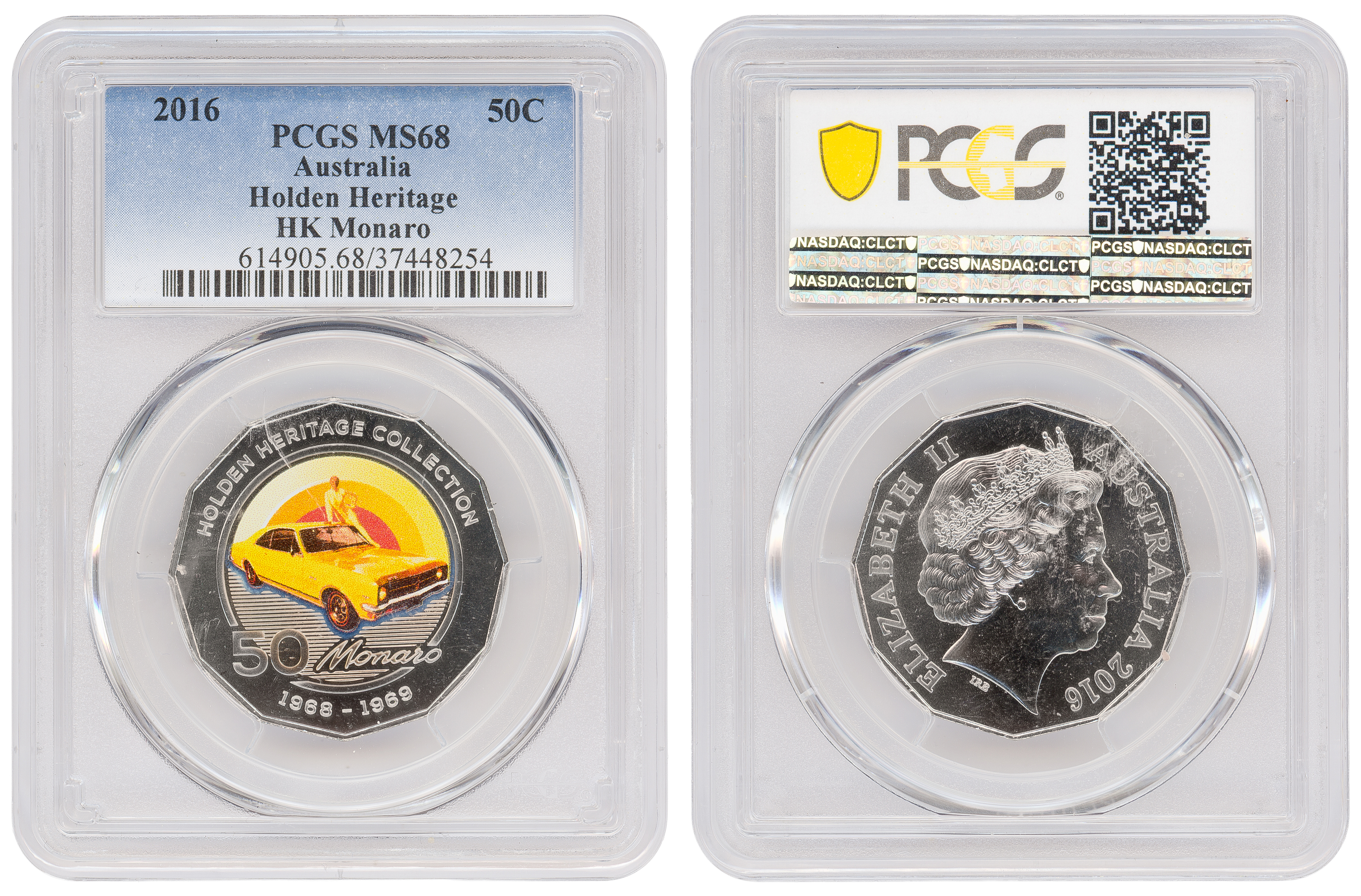 Holden Heritage - HK Monaro, Fifty Cent, 2016, PCGS MS68