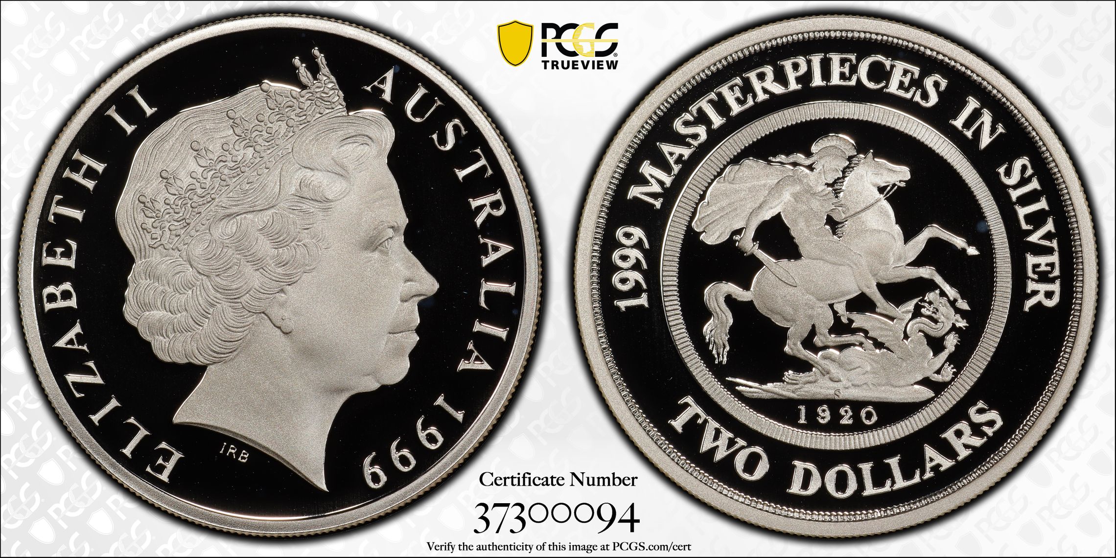 1999 Australia Two Dollar, $2 1920-S Sov Ag PCGS - PR69DCAM -094