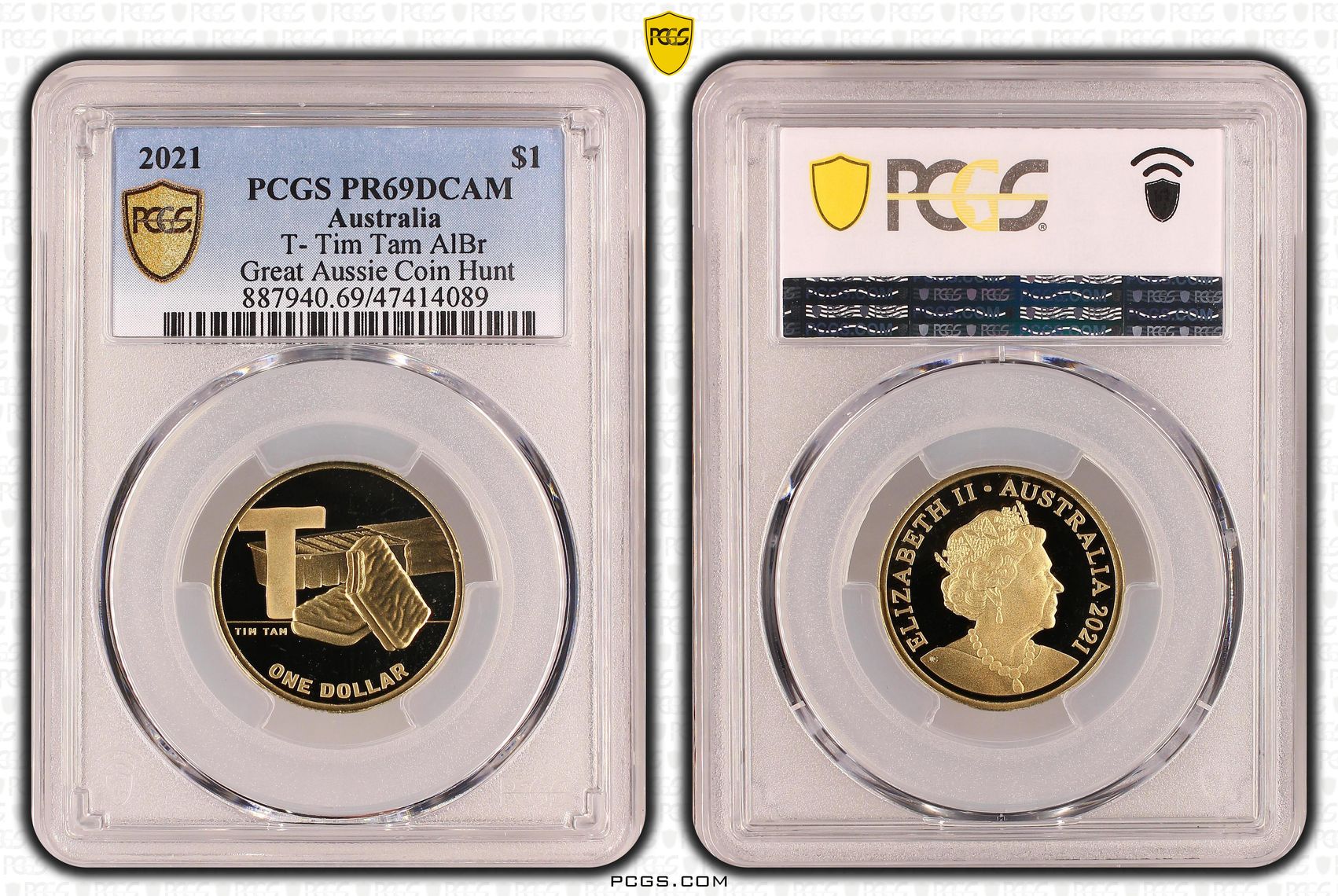 Elizabeth II, T- Tim Tam AlBr, One Dollar, 2021, PCGS PR69DCAM