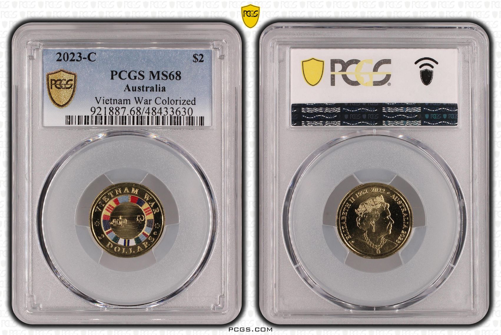 Elizabeth II, Vietnam War Colorized, Two Dollar, 2023-C, PCGS MS68