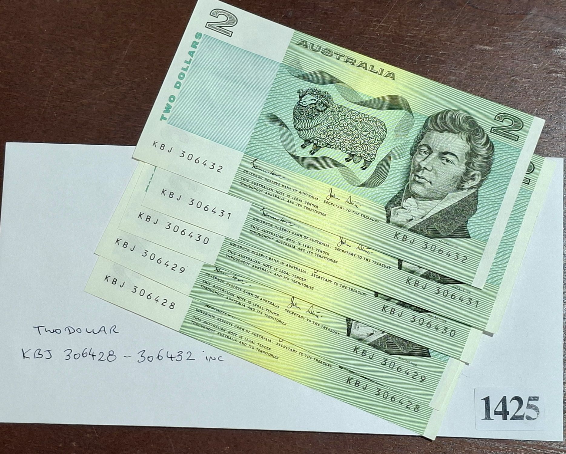 1425 · AUSTRALIAN 2 DOLLAR NOTES