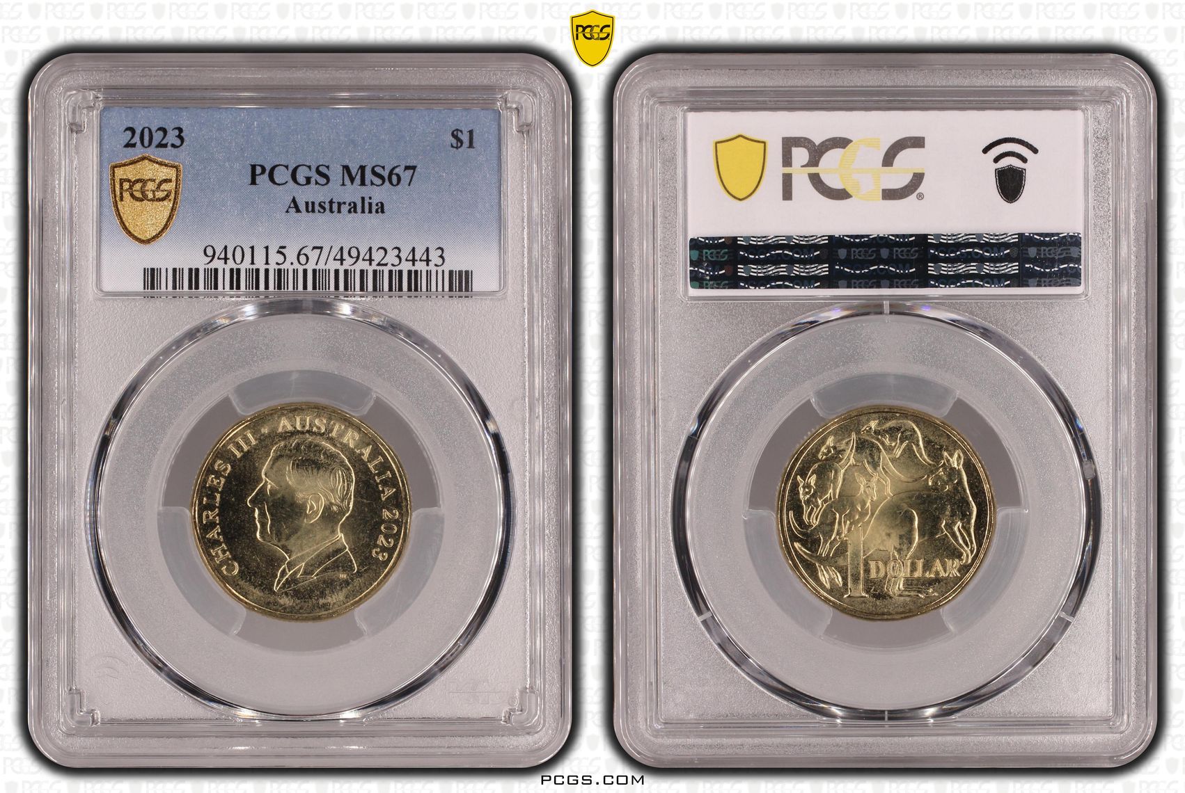 Charles III, One Dollar, 2023, PCGS MS67