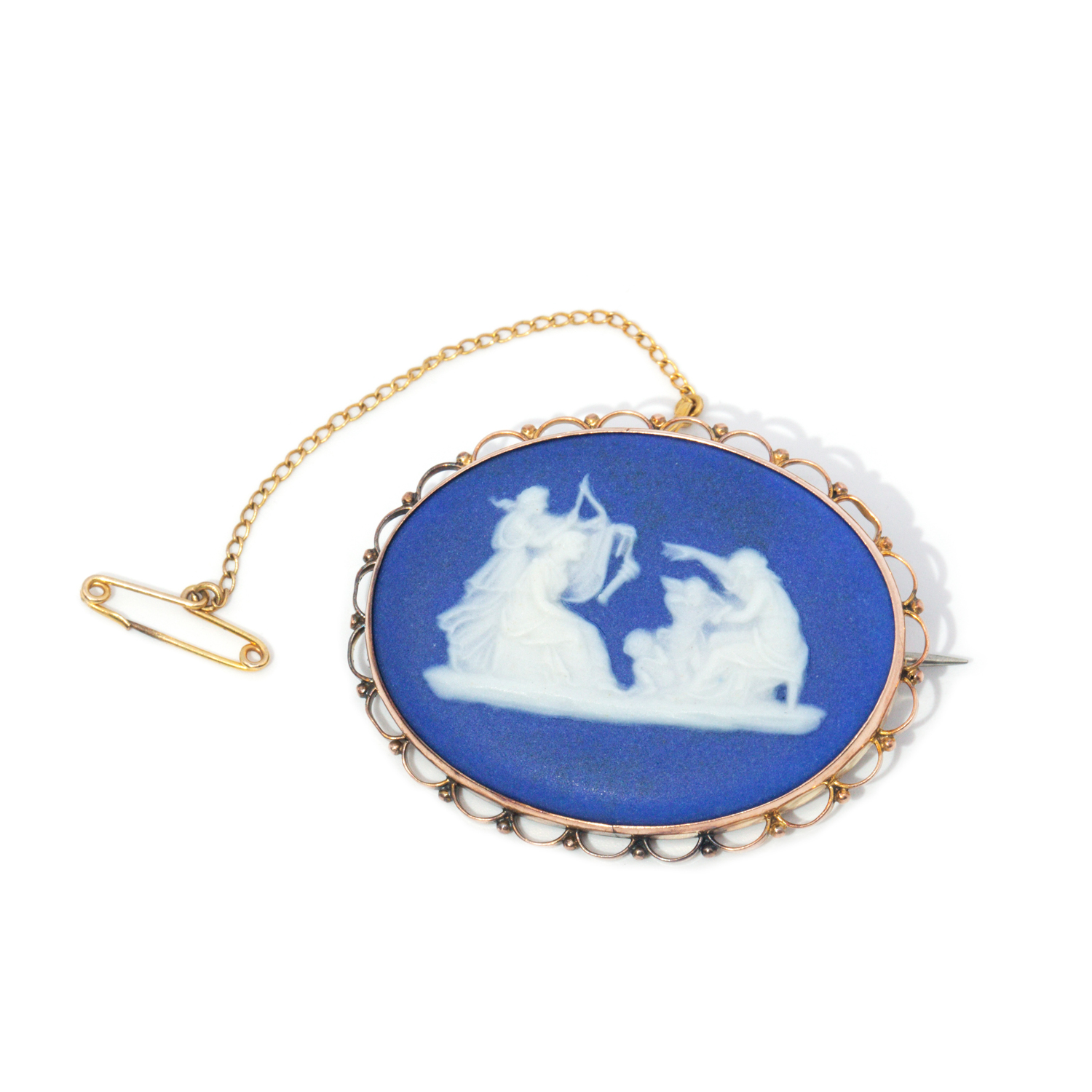 9ct Wedgwood Jasperware Brooch
