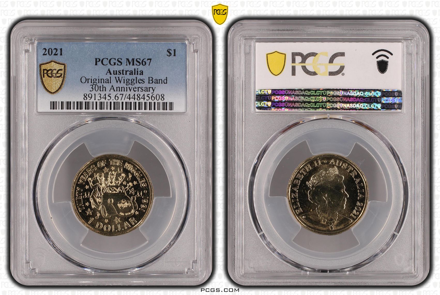 241 · 2021 Australia One Dollar, $1 Original Wiggles Band PCGS - MS67 -608