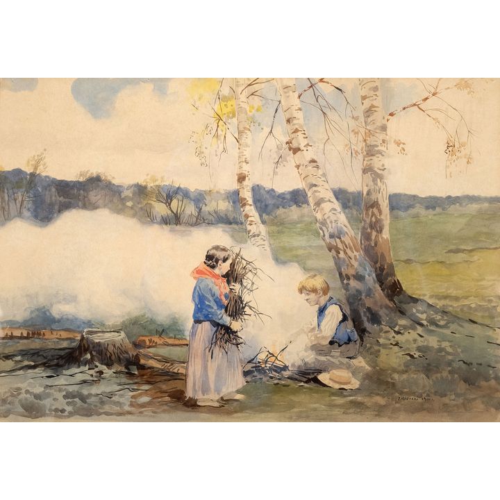 Józef Rapacki | Przy ognisku, 1901 r.