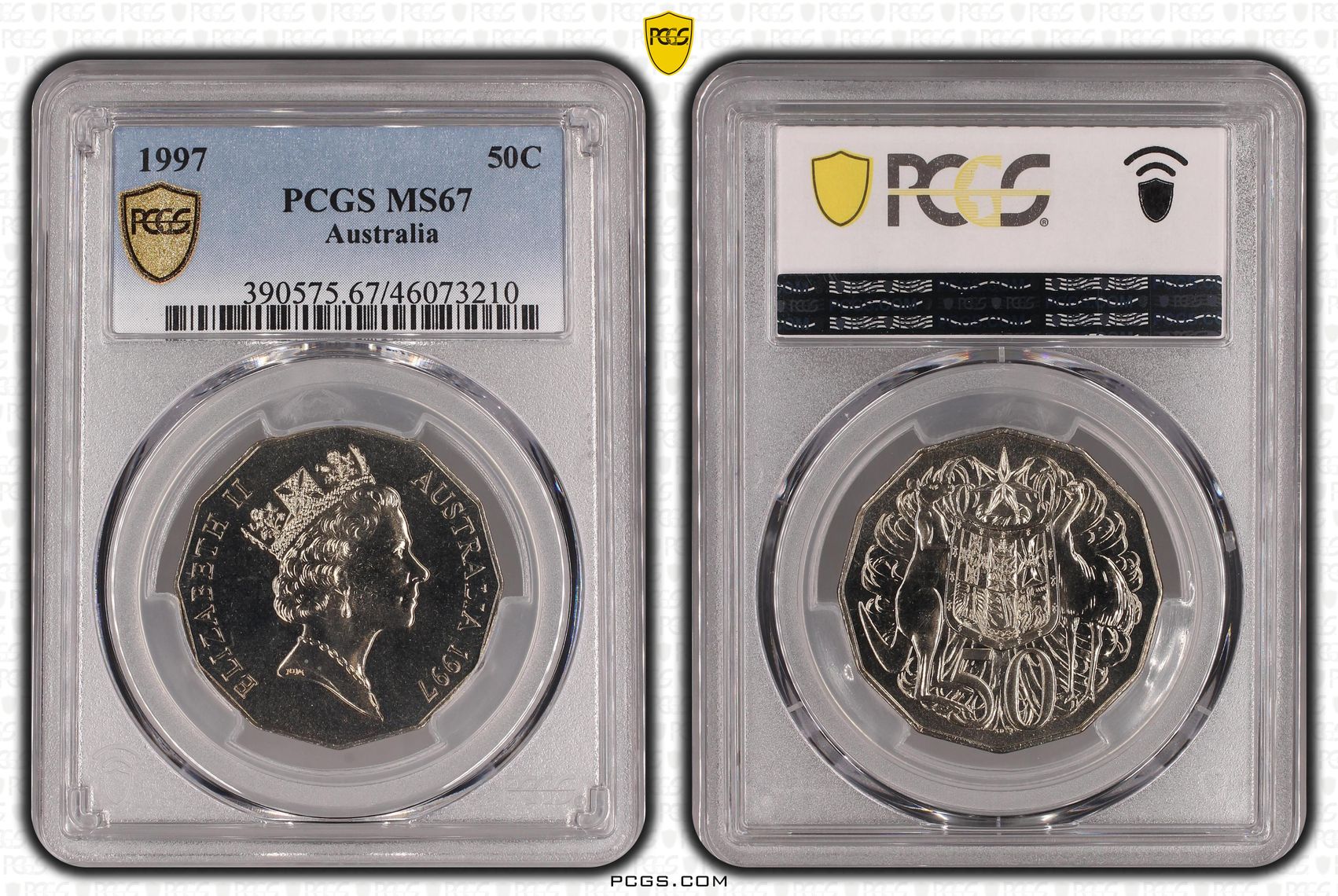1997 Australia Fifty Cent, 50c PCGS - MS67 -210
