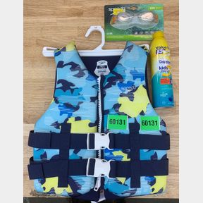 SPEEDO LIFE JACKET, SPEEDO GOGGLES & COPPERTONE KIDS SPORT SUNSCREEN