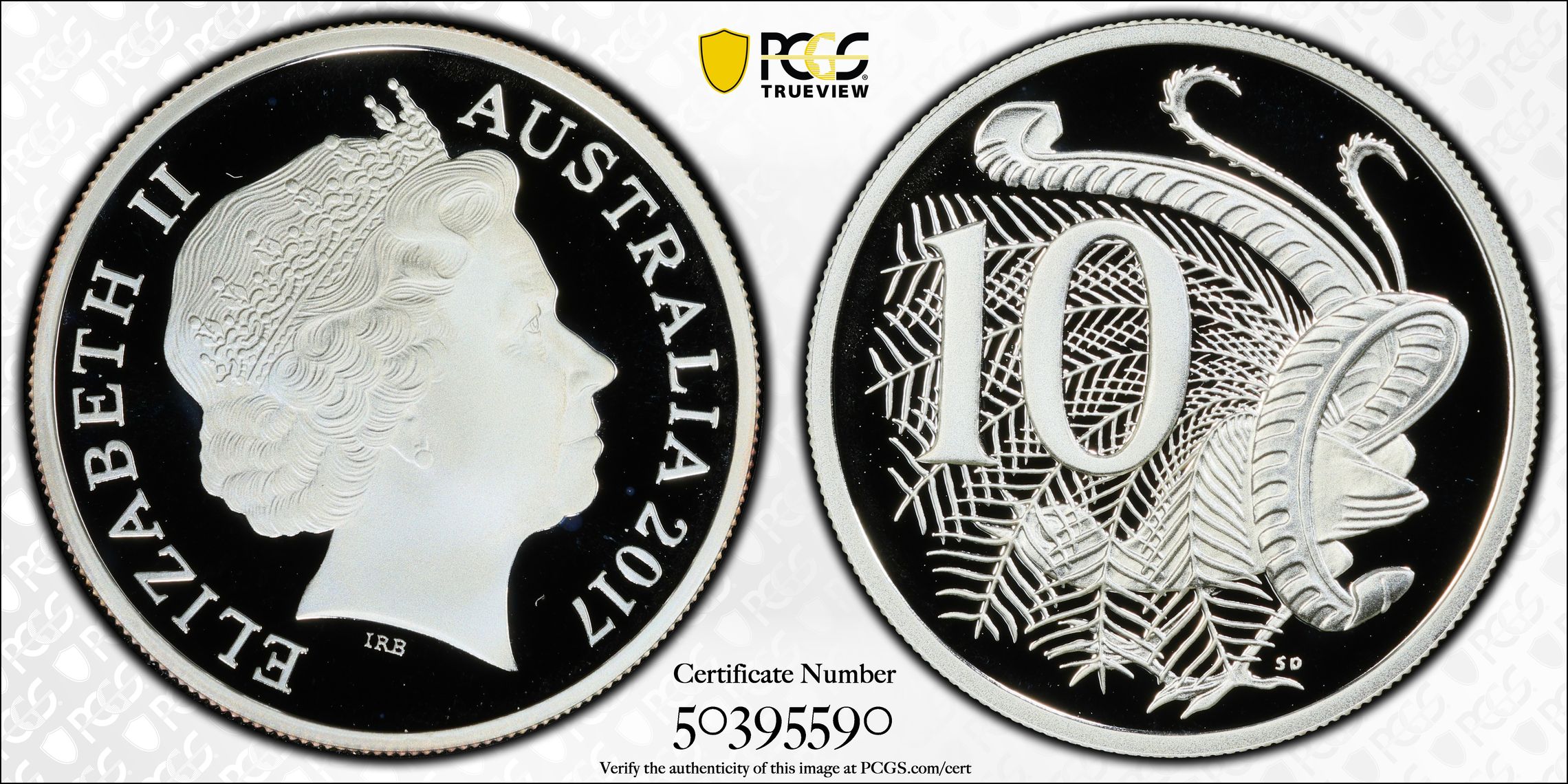 Silver, Ten Cent, 2017, PCGS PR69DCAM