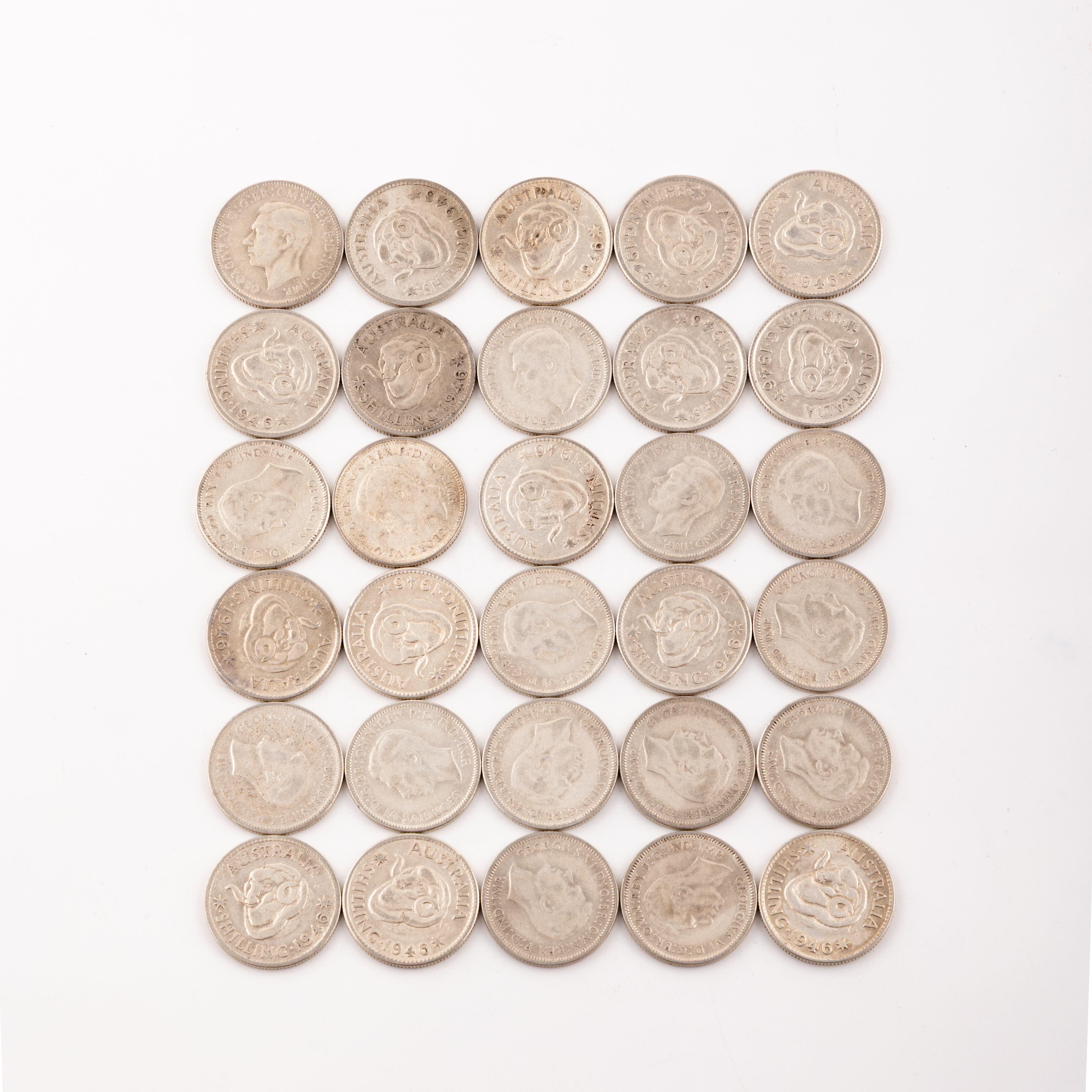George VI, Shilling, 1946-P, F - VF