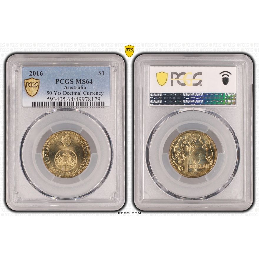 50 Yrs Decimal Currency, One Dollar, 2016, PCGS MS64
