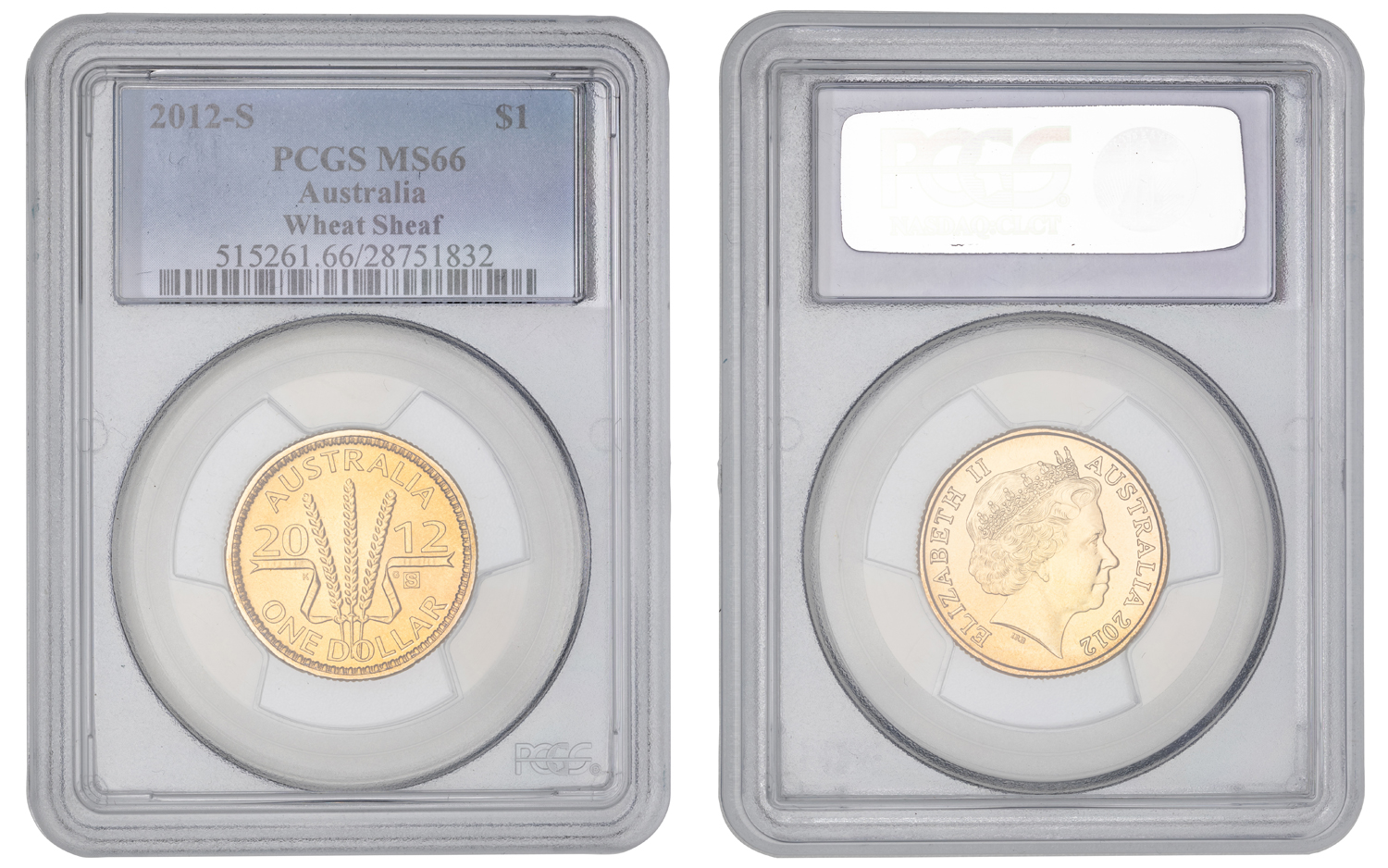 Elizabeth II, Wheat Sheaf - Counterstamp, One Dollar, 2012-S, PCGS MS66