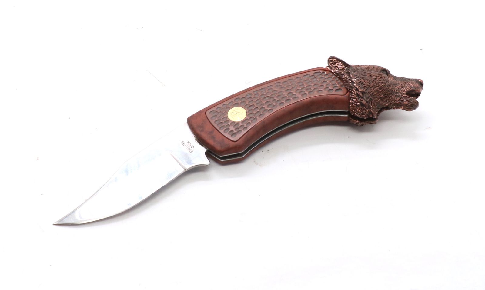 Original FRANKLIN MINT Collector Knives Wolf Edition folding Original FRANKLIN MINT Collector Knives Wolf Edition folding