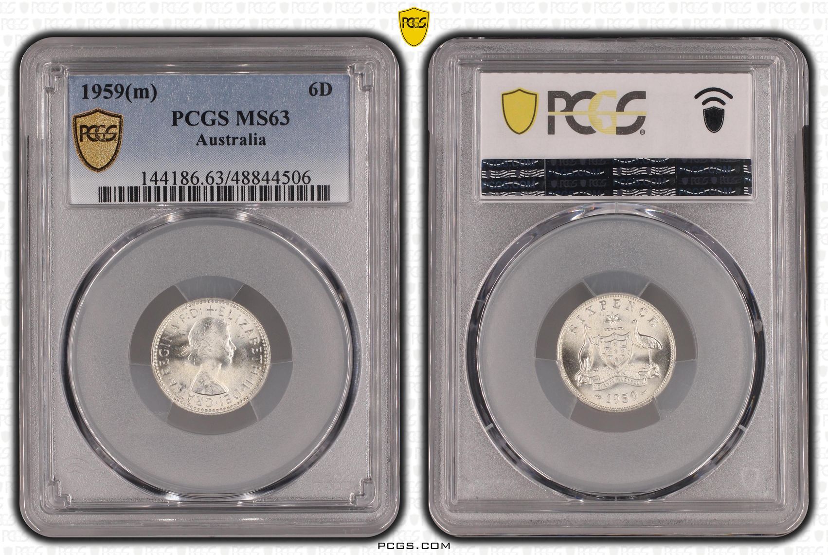 Elizabeth II, Sixpence, 1959, PCGS MS63