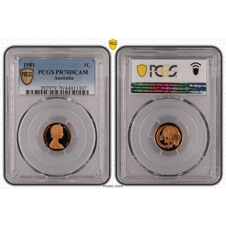 1981 Australian One Cent, 1c Proof PCGS - PR70DCAM POP 39/0 -107