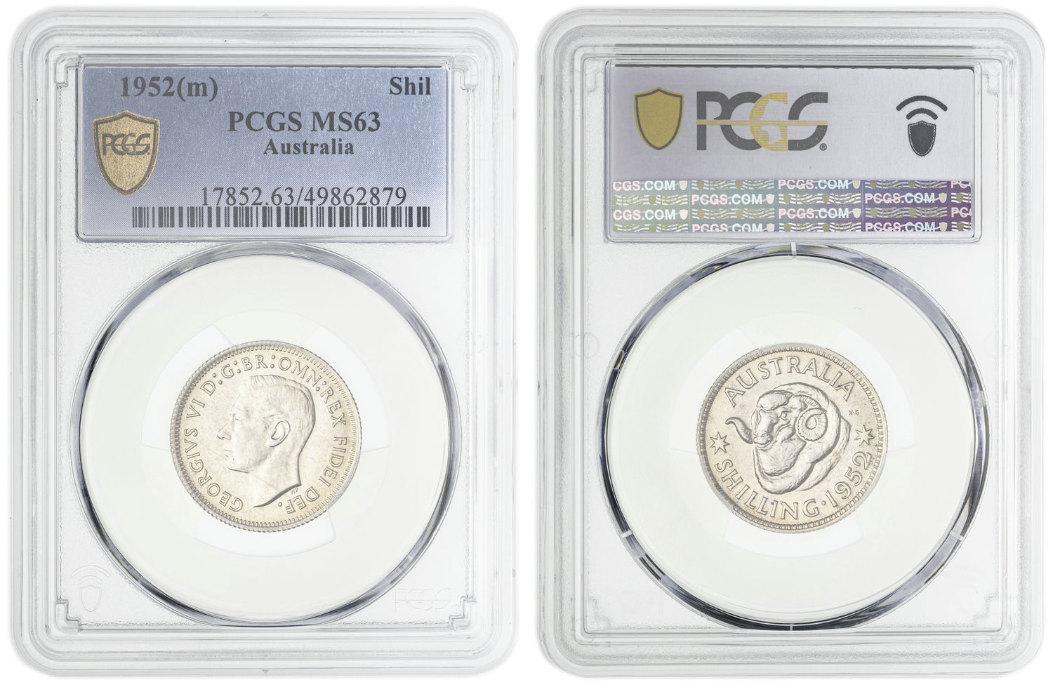 George VI, Shilling, 1952, PCGS MS63