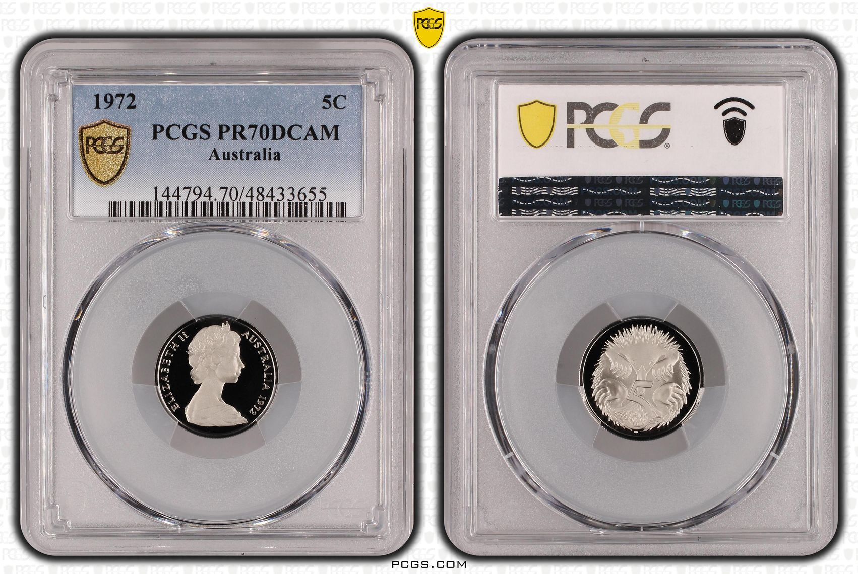 Elizabeth II, POP 16/0, Five Cent, 1972, PCGS PR70DCAM