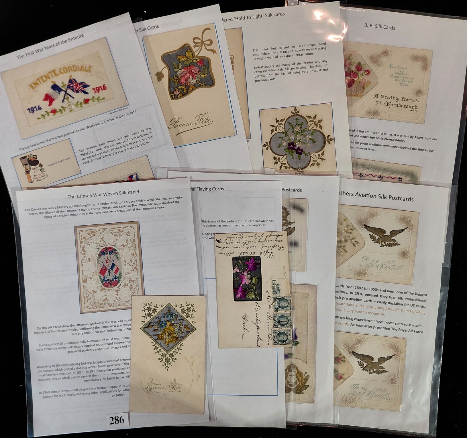 286 · SILK POSTCARDS - WWI