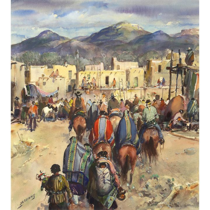James Milton Sessions (1882-1962), Pueblo Gathering