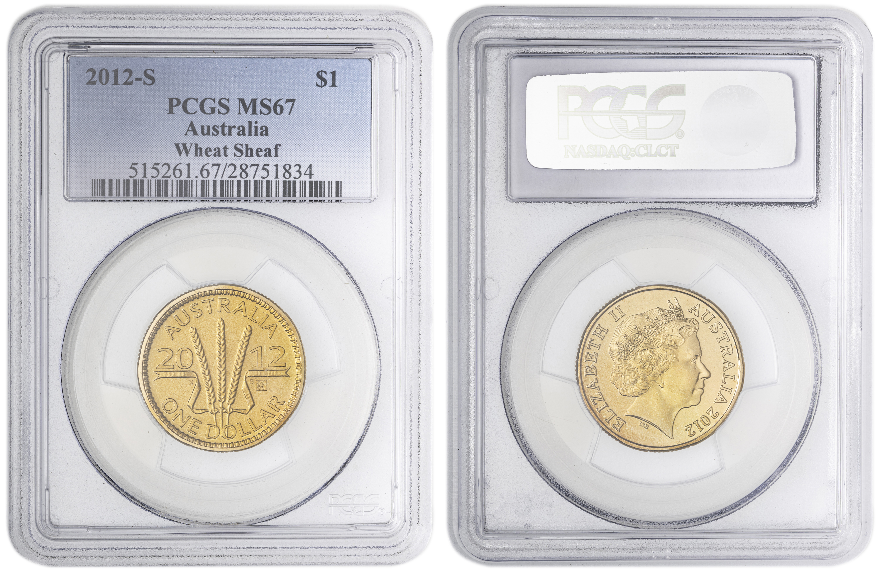 Wheat Sheaf - Counterstamp POP 4/0, One Dollar, 2012-S, PCGS MS67