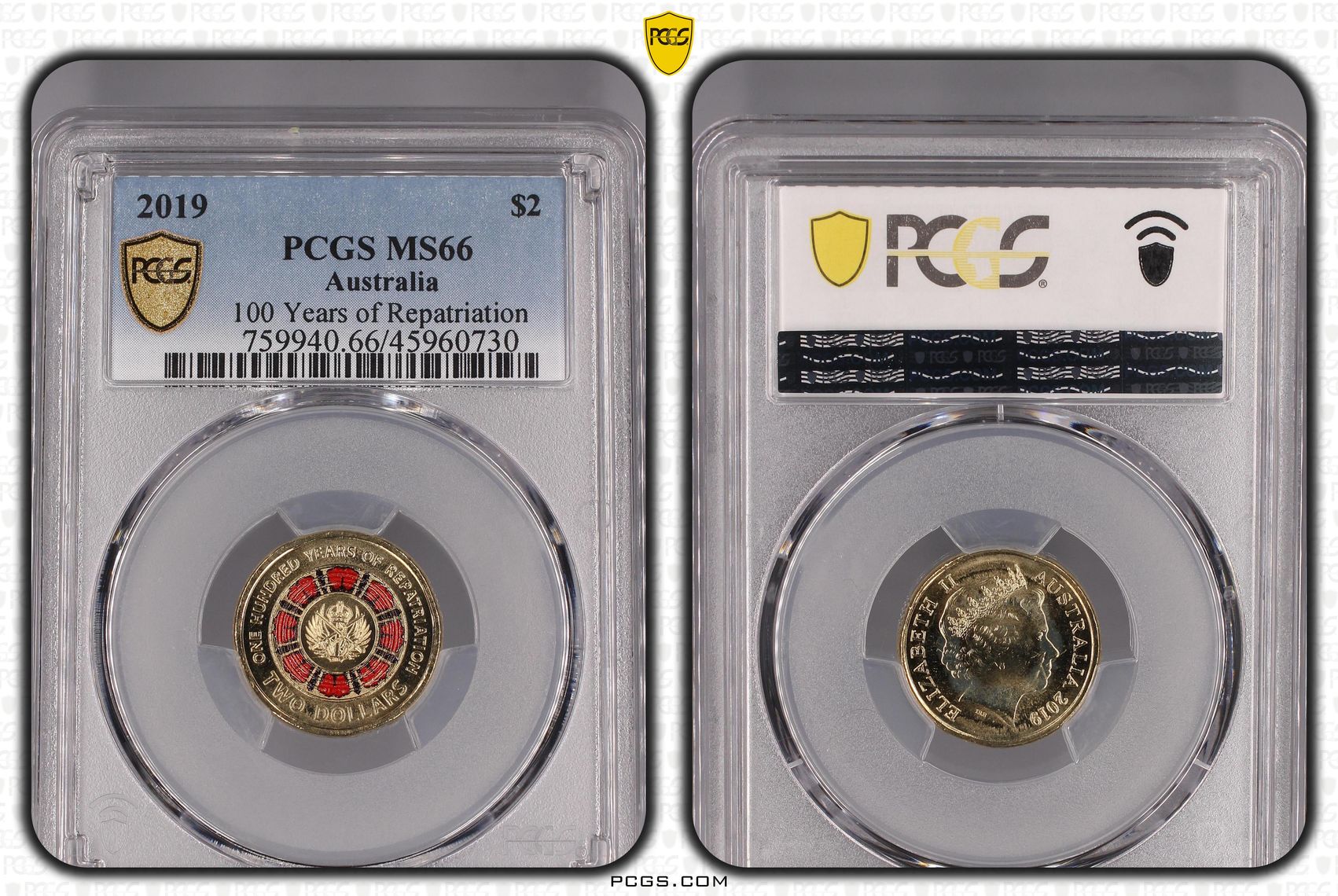Elizabeth II, 100 Years of Repatriation, Two Dollar, 2019, PCGS MS66