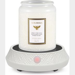 CANDLE WARMER WITH TIMER COFFEE MUG HEAT AUTO OFF FUNCTION FOR BEDROOM STUDY LIVING ROOM KITCHEN OFFICE WHITE CERAMIC ELECTRIC WAX