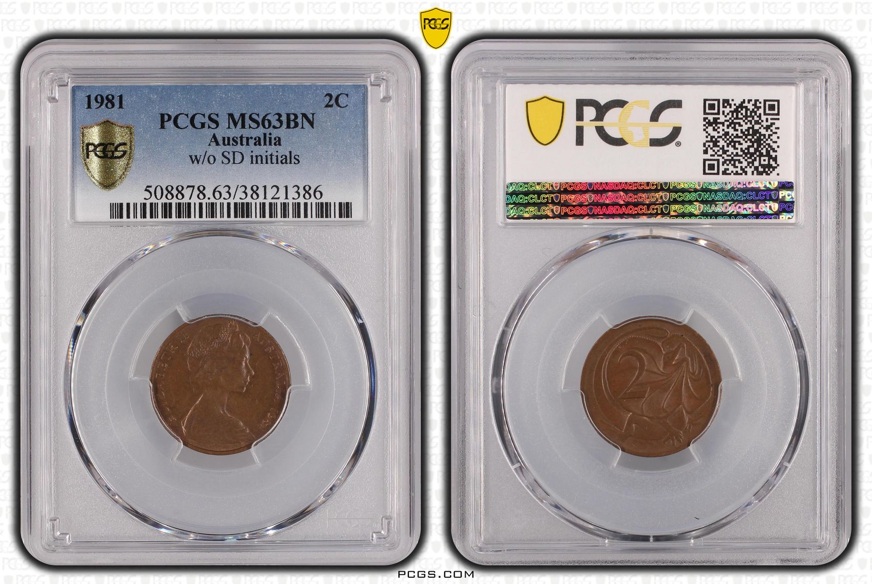 1981 Australia Two Cent, 2c w/o SD initials PCGS - MS63BN -386