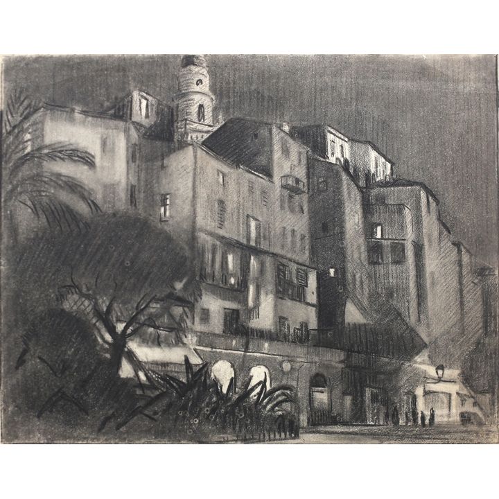 John Weeks 'Menton by night, South of France'