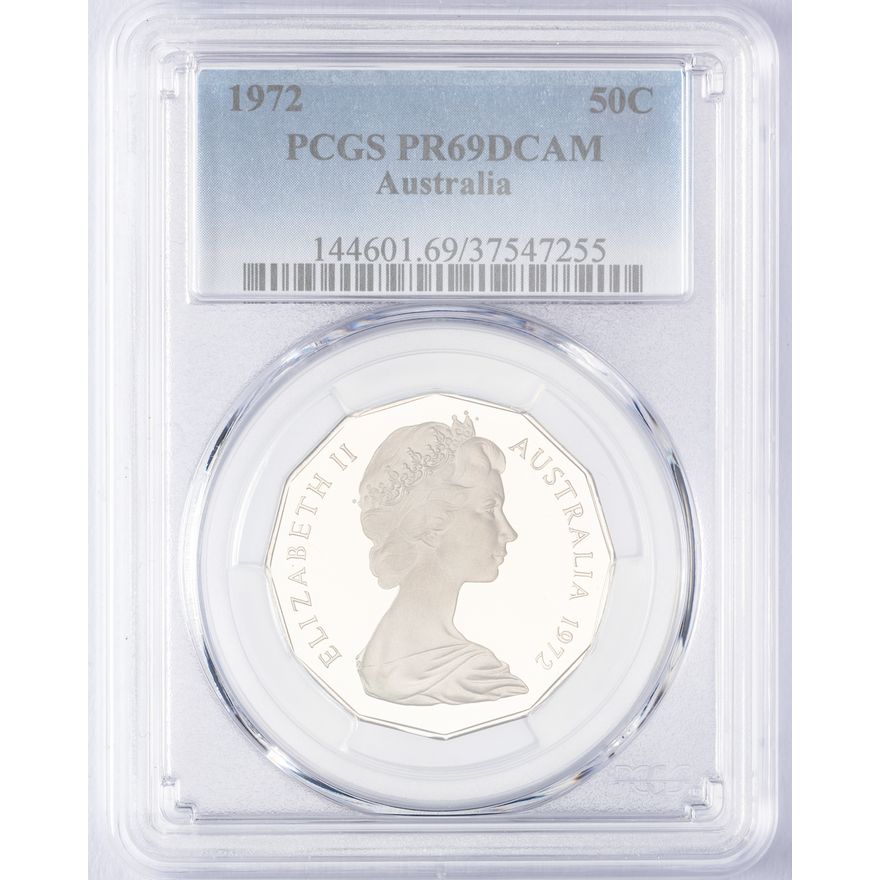 Elizabeth II, Fifty Cent, 1972, PCGS PR69DCAM