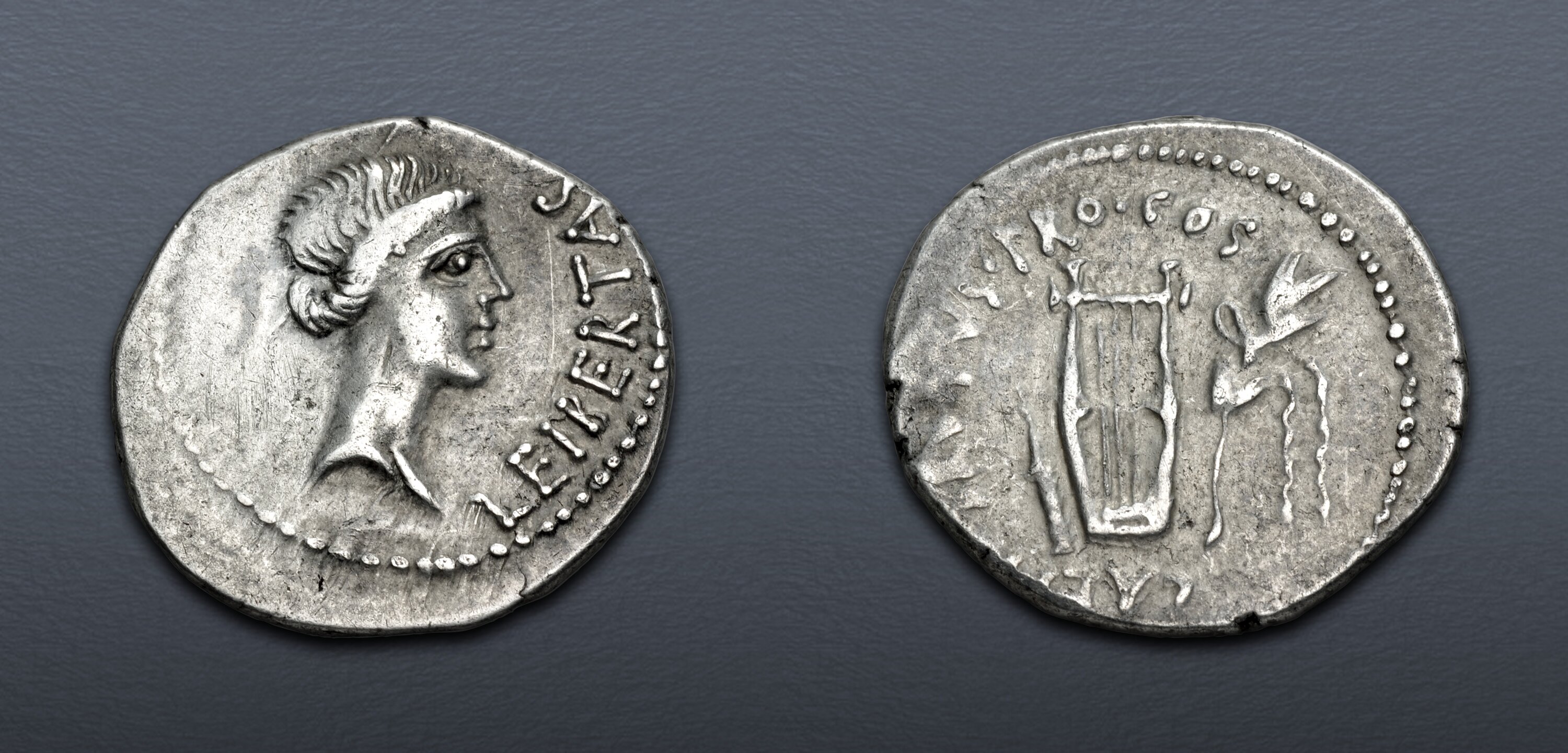 The Republicans. Brutus. Spring-early summer 42 BC. AR Denarius (19mm ...