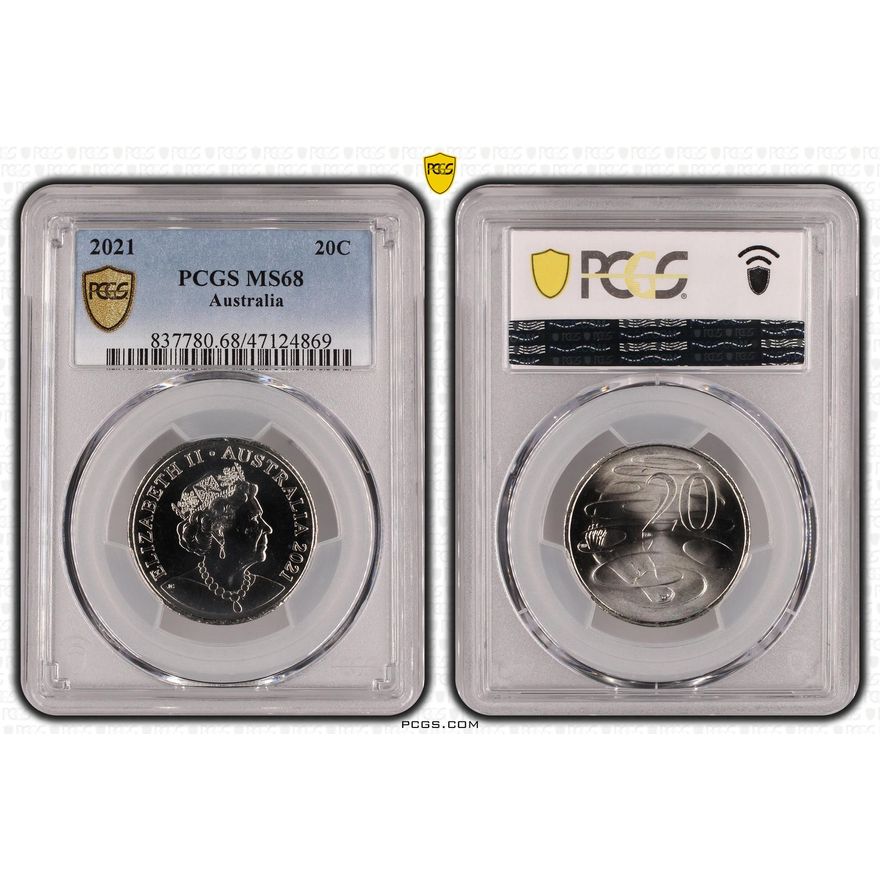 Twenty Cent, 2021, PCGS MS68