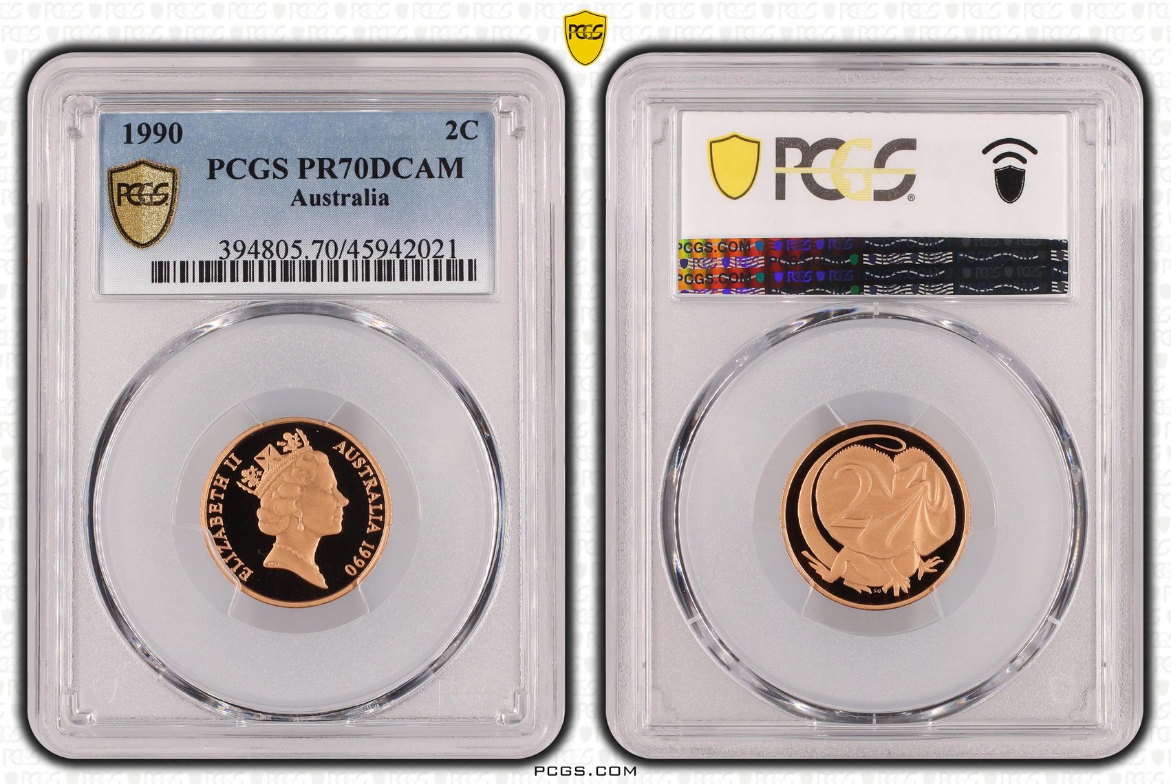 Elizabeth II, Two Cent, 1990, PCGS PR70DCAM