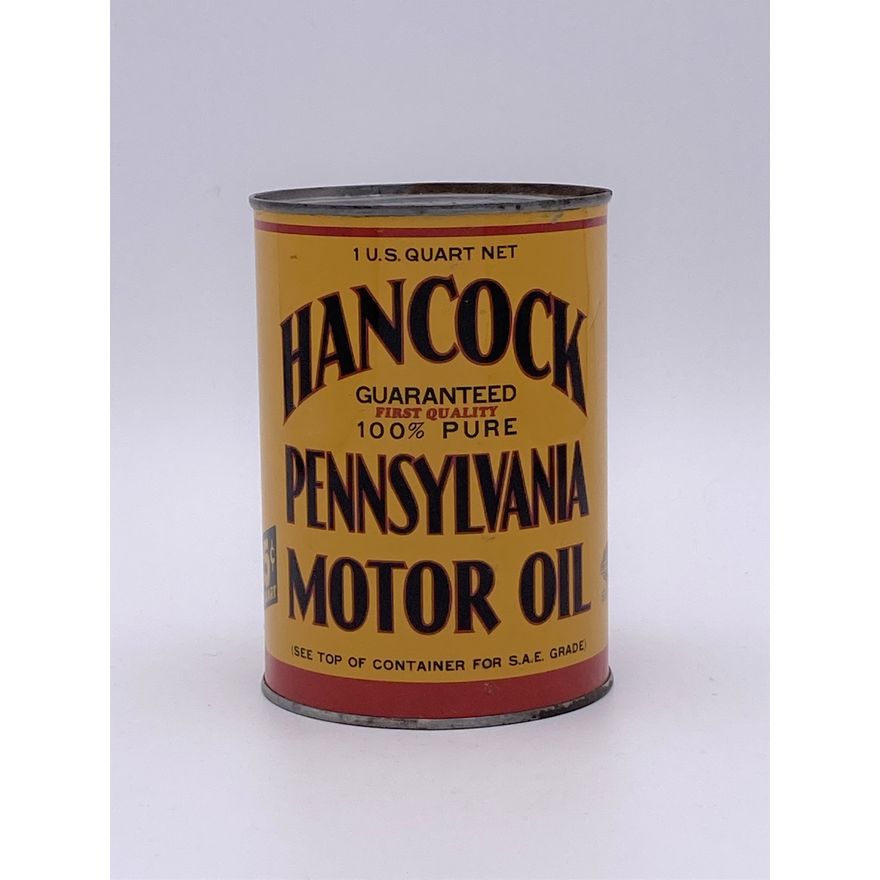 Hancock Pennsylvania Motor Oil 1 Quart Can TAC 9.0