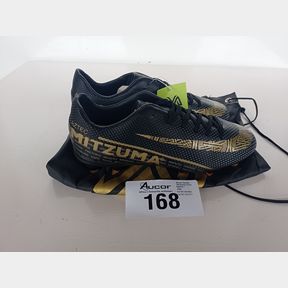 MITZUMA AZTEC FLEXIBLE GROUND SOCCER BOOTS - BLACK - UNISEX UK 6